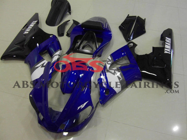 Blue and Black Fairing Kit for a 2000 & 2001 Yamaha YZF-R1 motorcycle