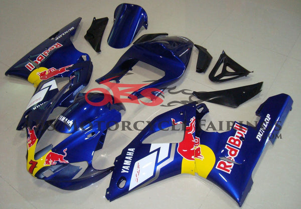 Blue Red Bull Fairing Kit for a 2000 & 2001 Yamaha YZF-R1 motorcycle