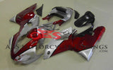 Candy Apple Red and Silver Fairing Kit for a 2000 & 2001 Yamaha YZF-R1 motorcycle