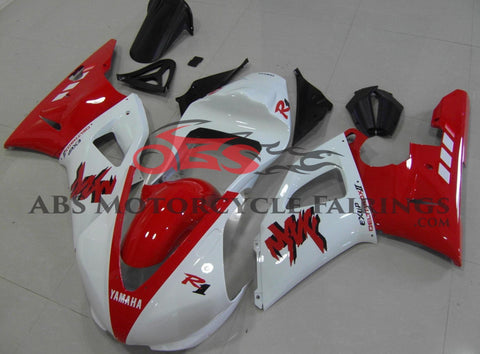 Red and White DeltaBox Race Fairing Kit for a 2000 & 2001 Yamaha YZF-R1 motorcycle
