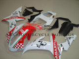 White & Red Abarth Fairing Kit for a 2002 & 2003 Yamaha YZF-R1 motorcycle