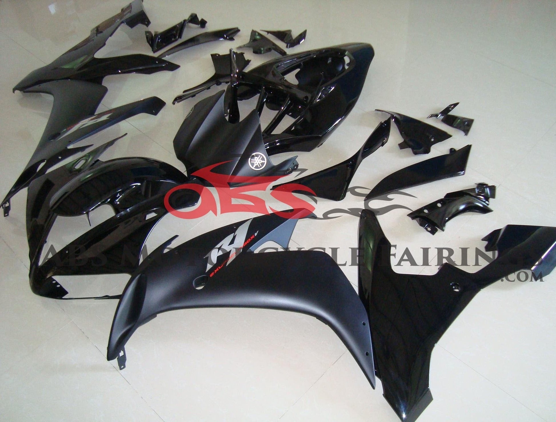Gloss Black & Matte Black Fairing Kit for a 2004, 2005 & 2006 Yamaha YZF-R1 motorcycle