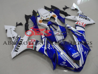 Yamaha R1 Fairings (2004-2006) Blue, White Fiat from KingsMotorcycleFairings.com