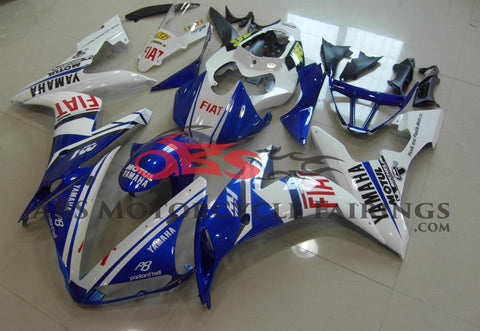 Blue and White Fiat Motul Fairing Kit for a 2004, 2005 & 2006 Yamaha YZF-R1 motorcycle.
