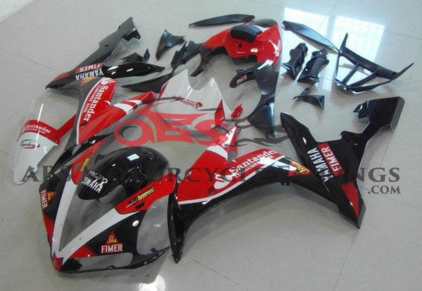Red and Black Santander Fairing Kit for a 2004, 2005 & 2006 Yamaha YZF-R1 motorcycle.