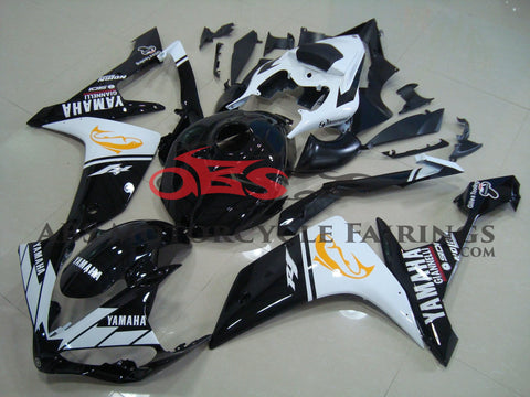 Black, White and Yellow Fairing Kit for a 2007 & 2008 Yamaha YZF-R1 motorcycle