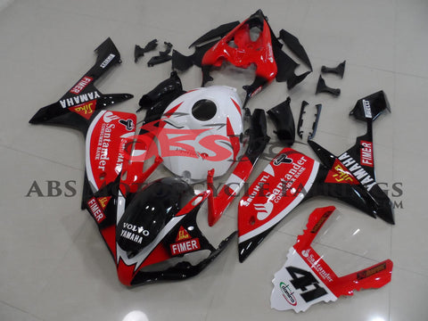 Yamaha YZF-R1 (2007-2008) Black, Red & White Santander #41 Fairings