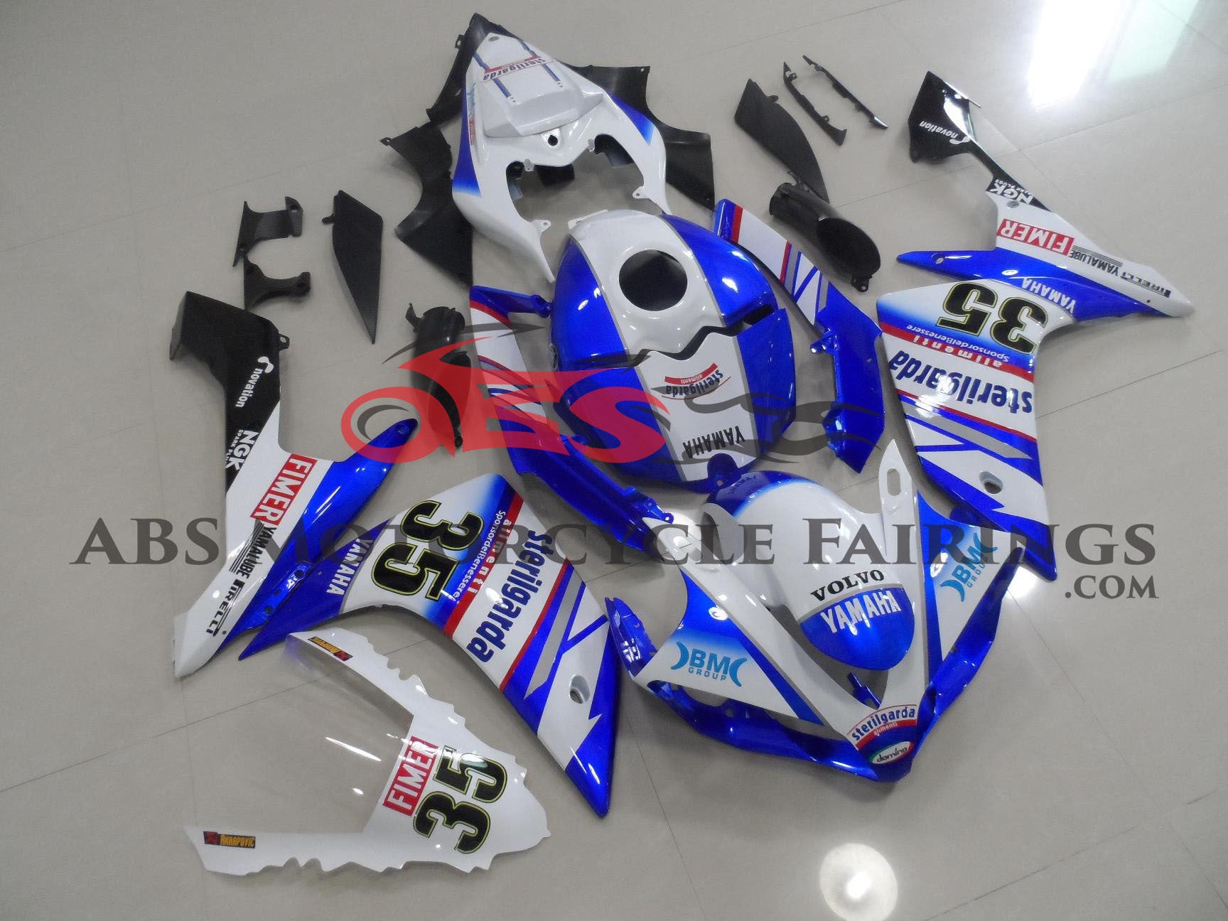 Yamaha YZF-R1 (2007-2008) Blue & White Sterilgarda #35 Fairings