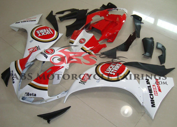 Yamaha YZF-R1 (2012-2014) White, Red & Gold Lucky Strike Fairings