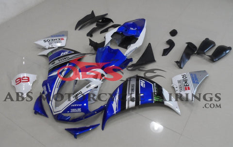 Blue and White Fairing Kit for a 2009, 2010 & 2011 Yamaha YZF-R1 motorcycle