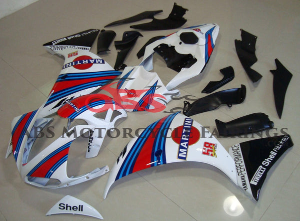 White, Red and Blue Martini Fairing Kit for a 2009, 2010 & 2011 Yamaha YZF-R1 motorcycle