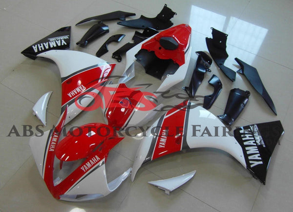 Red, White & Black Fairing Kit for a 2009, 2010 & 2011 Yamaha YZF-R1 motorcycle.