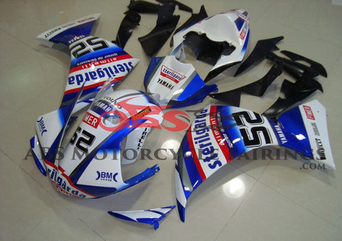 White and Blue Sterilgarda Fairing Kit for a 2009, 2010 & 2011 Yamaha YZF-R1 motorcycle