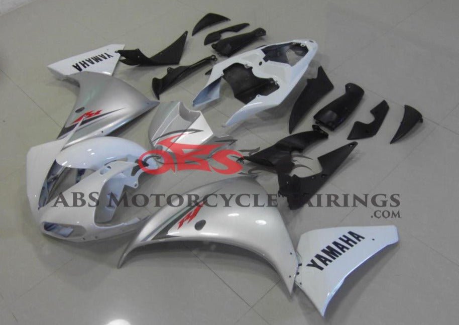White & Silver Fairing Kit for a 2009, 2010 & 2011 Yamaha YZF-R1 motorcycle