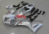 White & Silver Fairing Kit for a 2012, 2013 & 2014 Yamaha YZF-R1 motorcycle
