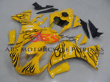 Yellow and Black Flame Fairing Kit for a 2009, 2010 & 2011 Yamaha YZF-R1 motorcycle