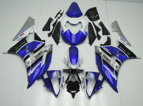 Yamaha YZF-R6 (2006-2007) Blue, Silver, Black & White Eneos Fairings