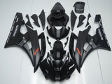 Matte Black, Gloss Black, Red and White Fairing Kit for a 2006 & 2007 Yamaha YZF-R6 motorcycle