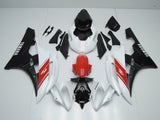 White, Red, Black and Silver Fairing Kit for a 2006 & 2007 Yamaha YZF-R6 motorcycle.