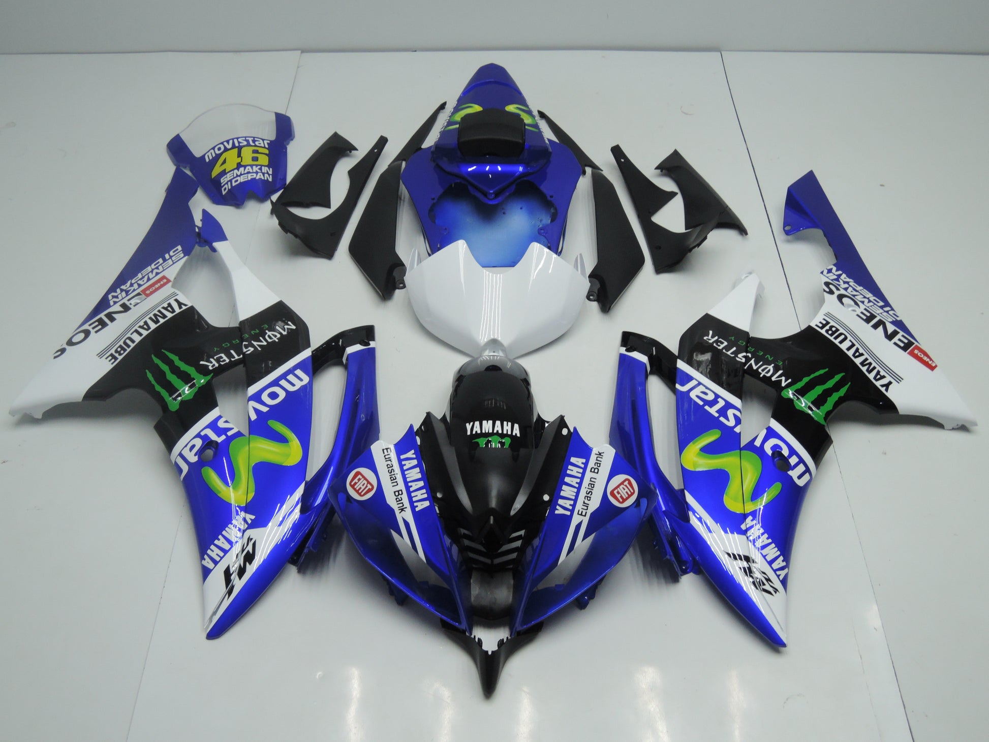 Yamaha YZF-R6 (2008-2016) Blue, White & Black Movistar Fairings