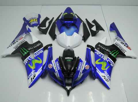 Blue, White and Black Movistar Fairing Kit for a 2008, 2009, 2010, 2011, 2012, 2013, 2014, 2015 & 2016 Yamaha YZF-R6 motorcycle.
