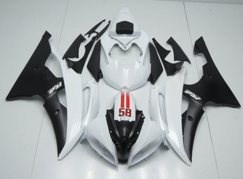 Yamaha YZF-R6 (2008-2016) White, Matte Black & Red Fairings