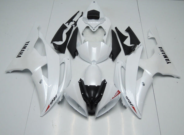 Pearl White, Black, Red and Matte Black Fairing Kit for a 2008, 2009, 2010, 2011, 2012, 2013, 2014, 2015 & 2016 Yamaha YZF-R6 motorcycle