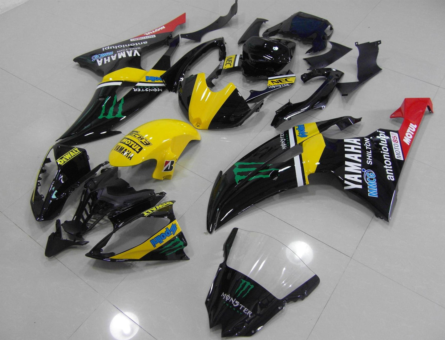 Yamaha YZF-R6 (2008-2016) Black, Yellow, White & Red Monster Fairings