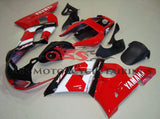 Black, Red and White Deltabox Fairing Kit for a 1998, 1999, 2000, 2001 & 2002 Yamaha YZF-R6 motorcycle