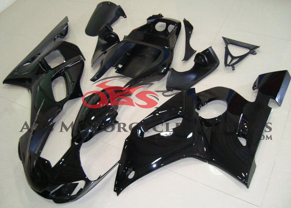 Gloss Black Fairing Kit for a 1998, 1999, 2000, 2001 & 2002 Yamaha YZF-R6 motorcycle