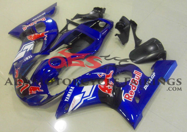Blue and Black, Red Bull #91 Fairing Kit for a 1998, 1999, 2000, 2001 & 2002 Yamaha YZF-R6 motorcycle