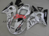 White and Black Corona Fairing Kit for a 1998, 1999, 2000, 2001 & 2002 Yamaha YZF-R6 motorcycle