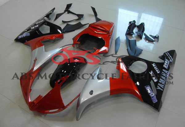 Orange, Silver and Black Fairing Kit for a 2003 & 2004 Yamaha YZF-R6 motorcycle