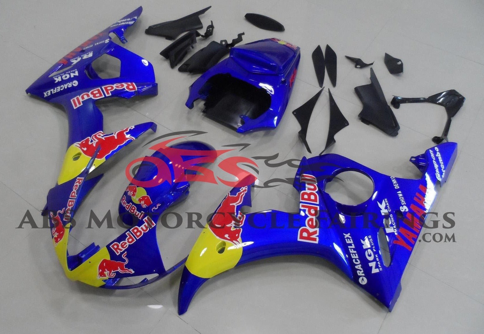 Yamaha YZF-R6 Fairings (2003-2004) Blue Red Bull at KingsMotorcycleFairings.com