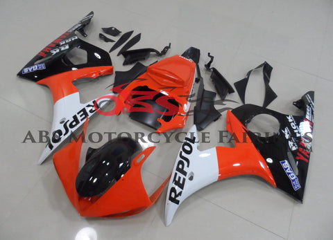 Yamaha YZF-R6 (2003-2004) Orange, White & Black Repsol Fairings