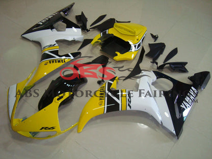 Yellow, White and Black Fairing Kit for a 2005 Yamaha YZF-R6 motorcycle