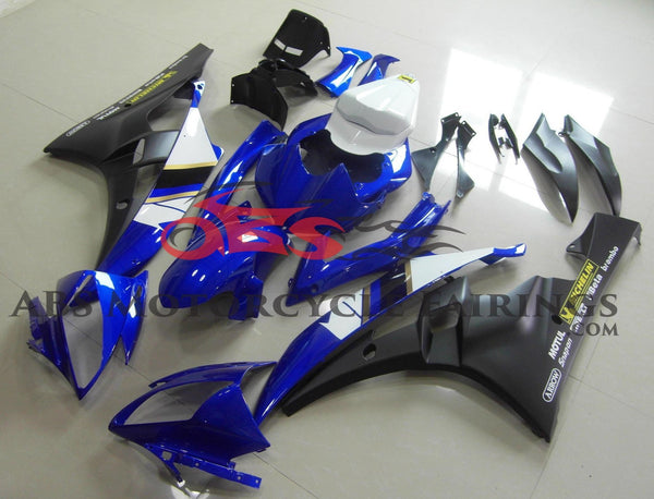 Blue, Matte Black and White Fairing Kit for a 2006 & 2007 Yamaha YZF-R6 motorcycle