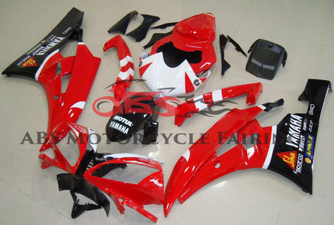 Red, White and Black Fairing Kit for a 2006 & 2007 Yamaha YZF-R6 motorcycle