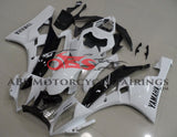 White and Black Fairing Kit for a 2006 & 2007 Yamaha YZF-R6 motorcycle