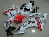 White and Red Abarth Scorpion Fairing Kit for a 2006 & 2007 Yamaha YZF-R6 motorcycle