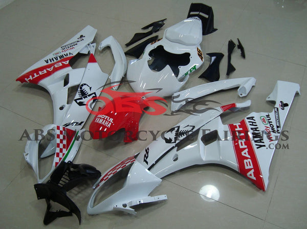 Yamaha YZF-R6 (2006-2007) White & Red Abarth Scorpion Fairings