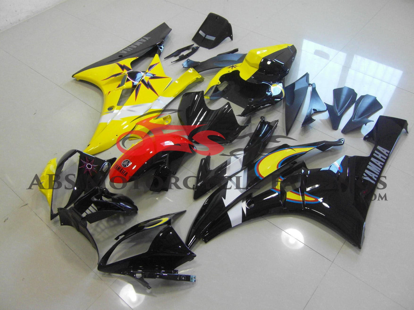 Yamaha YZF-R6 (2006-2007) Black, Yellow, Sun & Moon Fairings