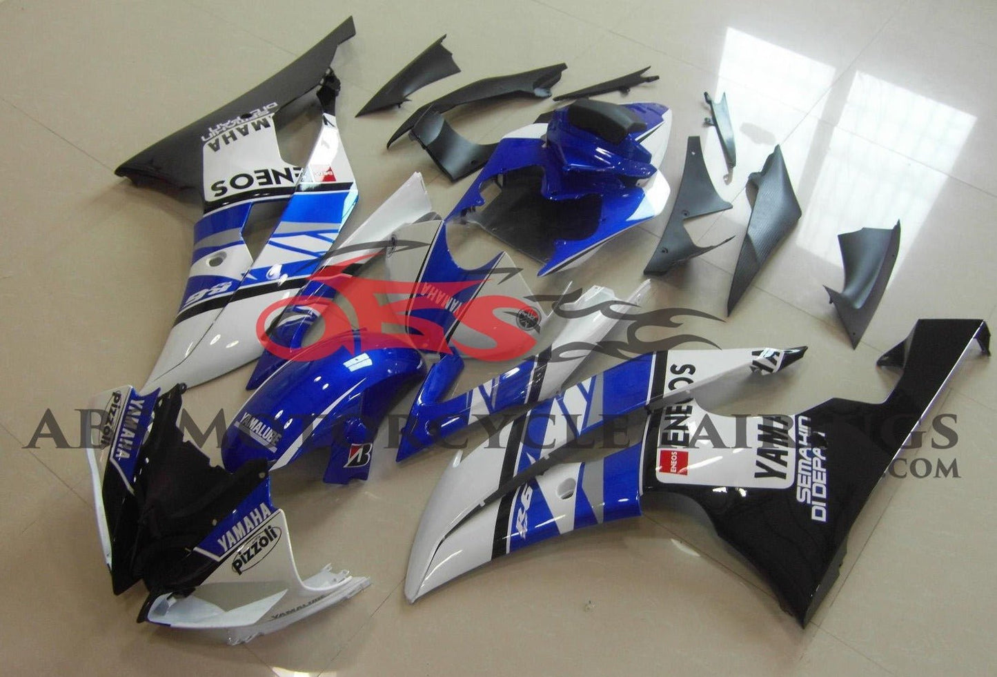 Yamaha YZF-R6 (2008-2016) Blue, White & Black Eneos Fairings