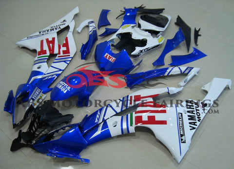Blue, White and Red FIAT Fairing Kit for a 2008, 2009, 2010, 2011, 2012, 2013, 2014, 2015 & 2016 Yamaha YZF-R6 motorcycle