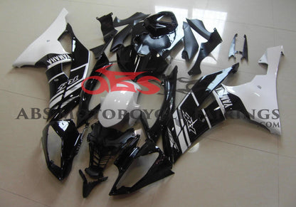 Black and White Fairing Kit for a 2008, 2009, 2010, 2011, 2012, 2013, 2014, 2015 & 2016 Yamaha YZF-R6 motorcycle