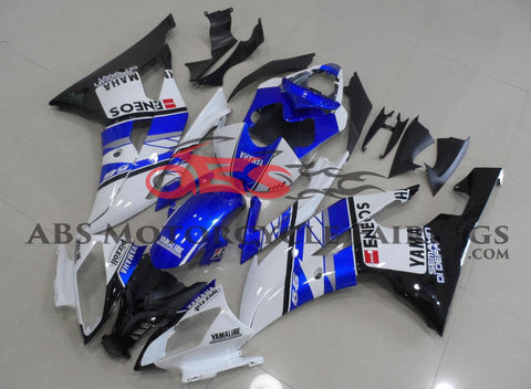 Blue, White and Black Eneos Fairing Kit for a 2008, 2009, 2010, 2011, 2012, 2013, 2014, 2015 & 2016 Yamaha YZF-R6 motorcycle