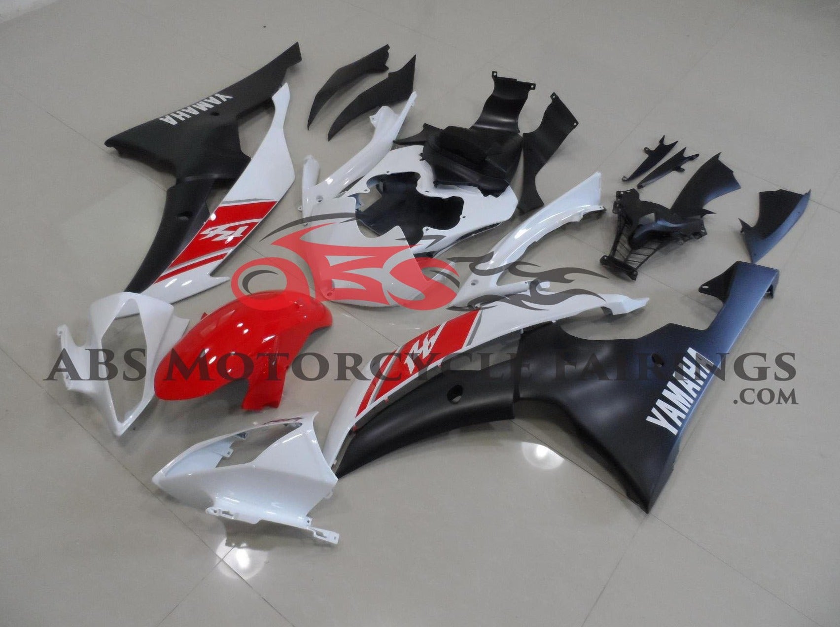Yamaha YZF-R6 (2008-2016) White, Red & Matte Black Fairings