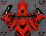 Red and Black Tribal Fairing Kit for a 2004 and 2005 Honda CBR1000RR motorcycle