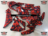 Red and Matte Black Camouflage Fairing Kit for a 2003 and 2004 Honda CBR600RR motorcycle