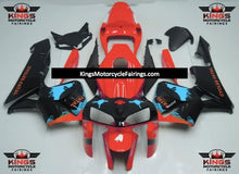 Honda CBR600RR (2005-2006) Red, Black & Light Blue Splatter Fairings